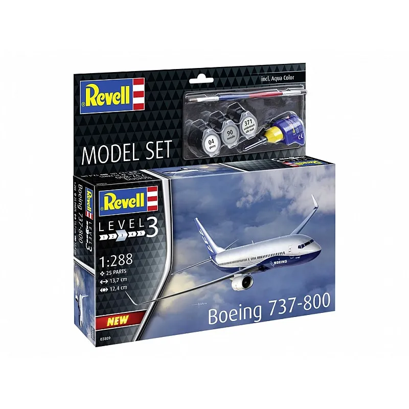 Сглобяем модел, Revell, Самолет,Boeing 737-800, 25 части