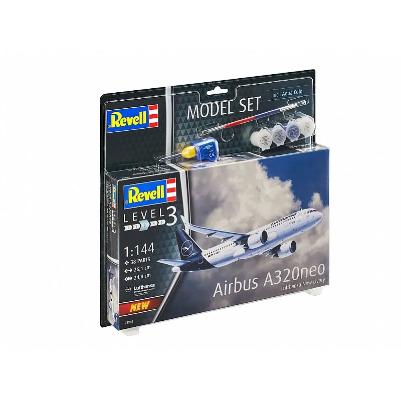 Сглобяем модел, Revell, Самолет Airbus A320neo Lufthansa, 38 части
