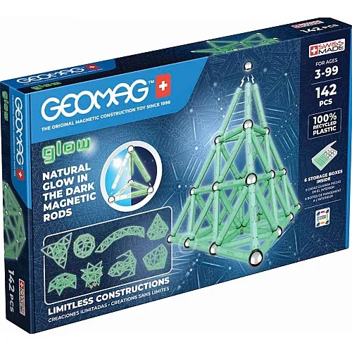 Магнитен конструктор, Geomag, Светещ, 142 части