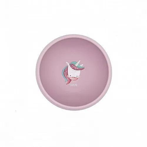 Силиконова купичка за хранене с вакуум, Sassi, Еднорог