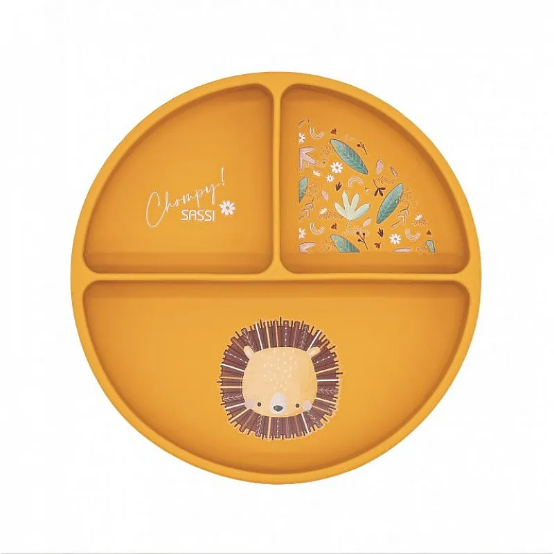 Силиконова чиния за хранене с вакуум, Sassi, Лъв