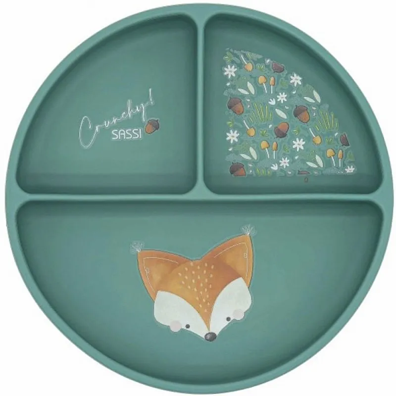 Силиконова чиния за хранене с вакуум, Sassi, Лисица