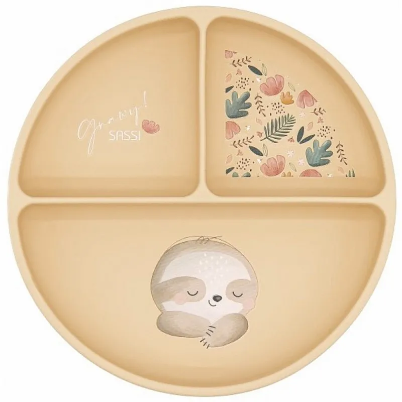 Силиконова чиния за хранене с вакуум, Sassi, Ленивец