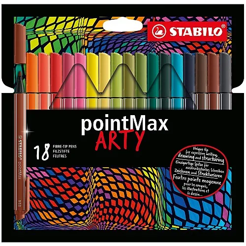 Комплект флумастери, Stabilo, pointMax Arty, 18 цвята