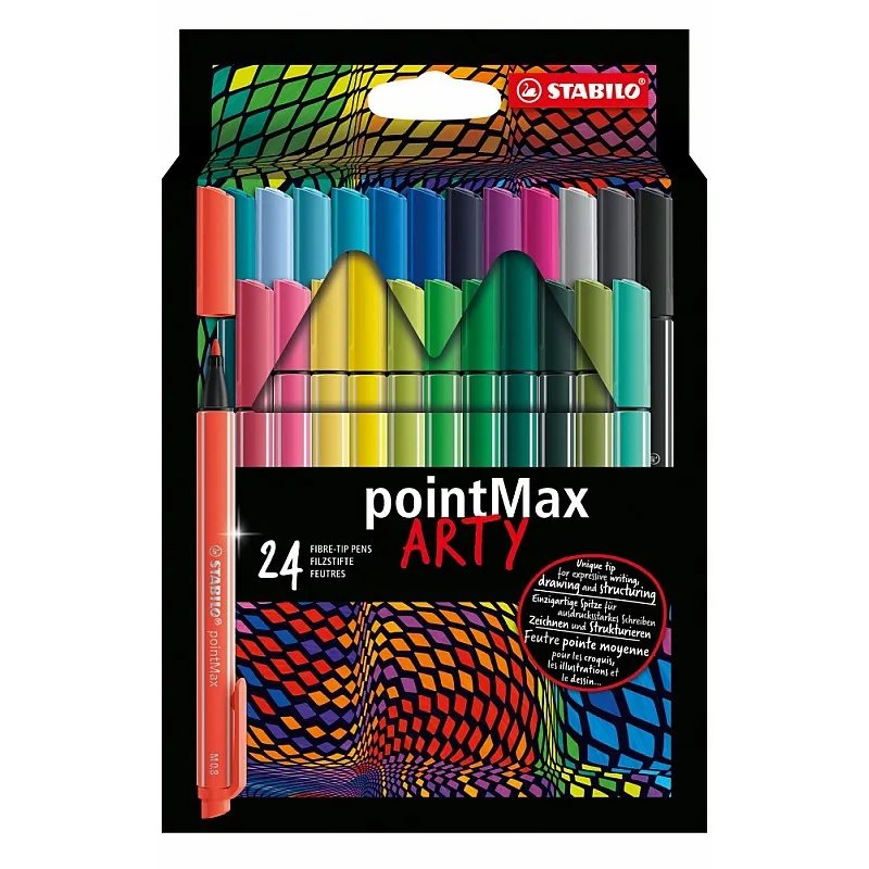Комплект флумастери, Stabilo, pointMax Arty, 24 цвята