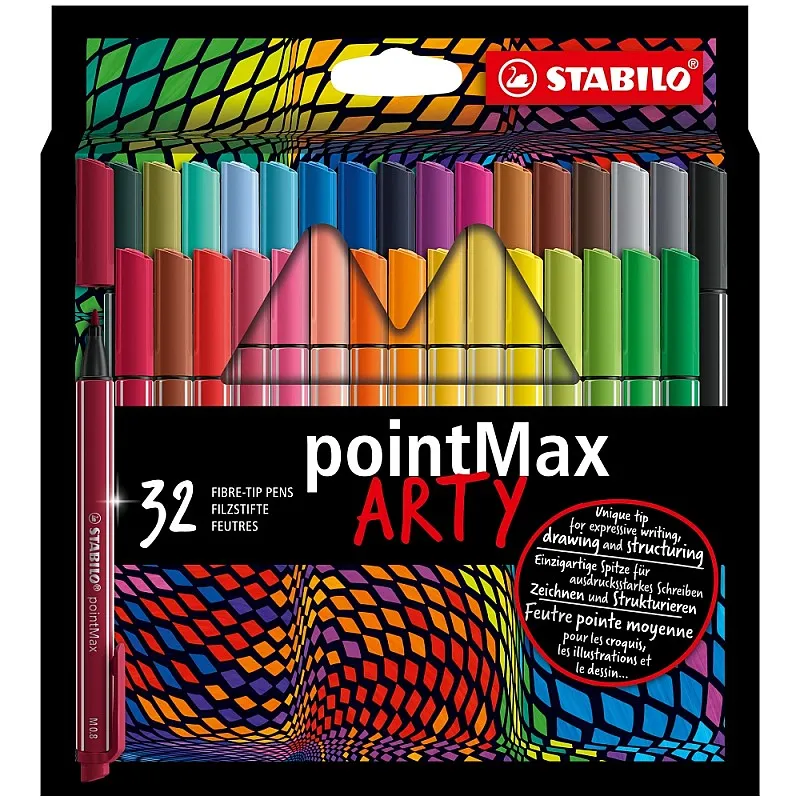 Комплект флумастери, Stabilo, pointMax Arty, 32 цвята
