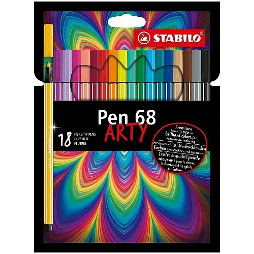 Комплект флумастери, Stabilo, Pen 68 Arty, 18 цвята