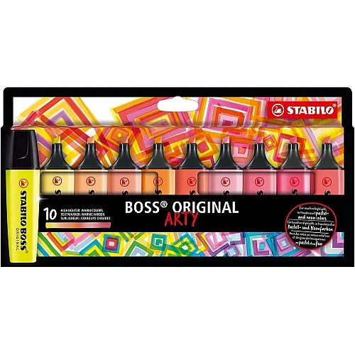 Комплект текст маркери, Stabilo, Boss Original, Arty Warm Colours, 10 цвята