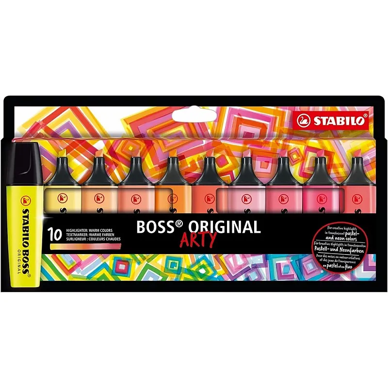 Комплект текст маркери, Stabilo, Boss Original, Arty Warm Colours, 10 цвята