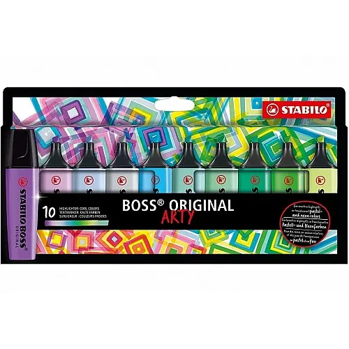 Комплект текст маркери, Stabilo, Boss Original, Arty Cool Colors, 10 цвята