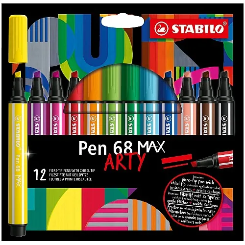 Комплект флумастери, Stabilo, Pen 68 Max Arty, 12 цвята