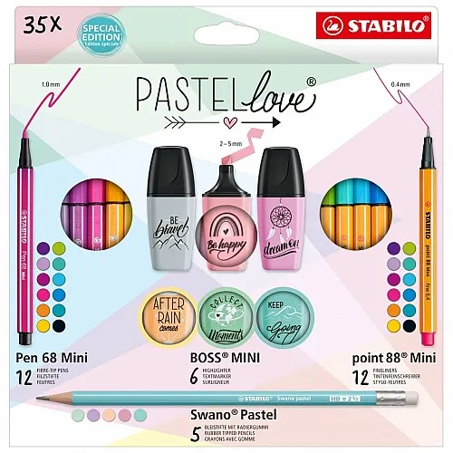 Комбиниран комплект, Stabilo, Pastellove, 35 броя