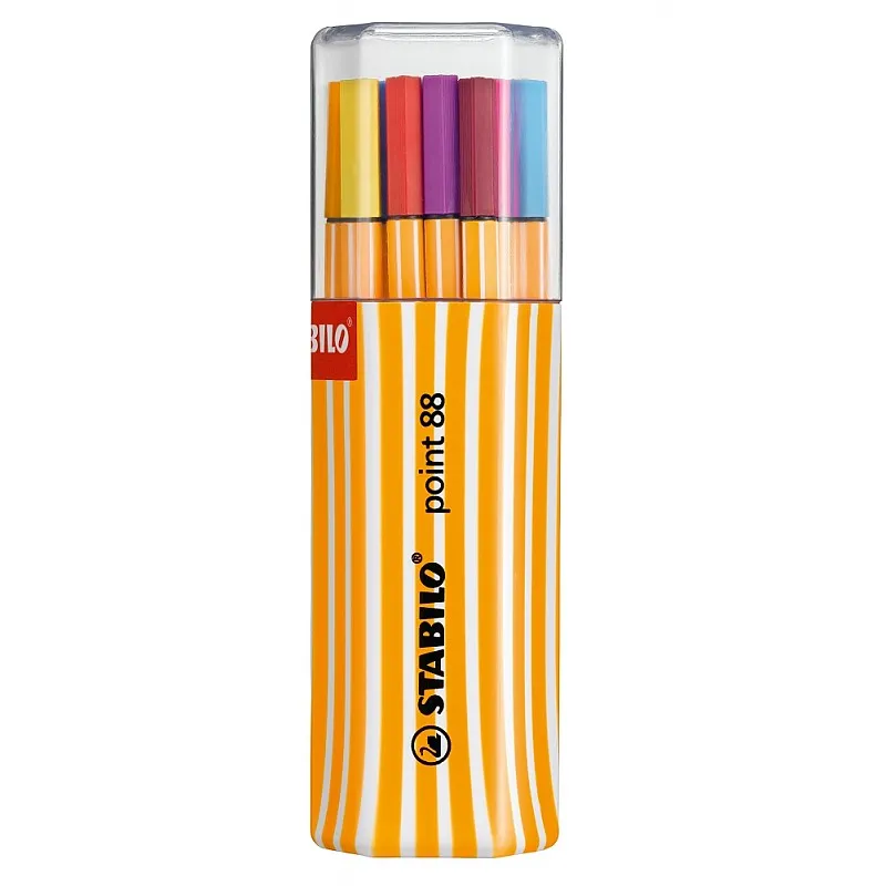 Комплект тънкописци, Stabilo, Point 88 Twin-Pack, 20 цвята