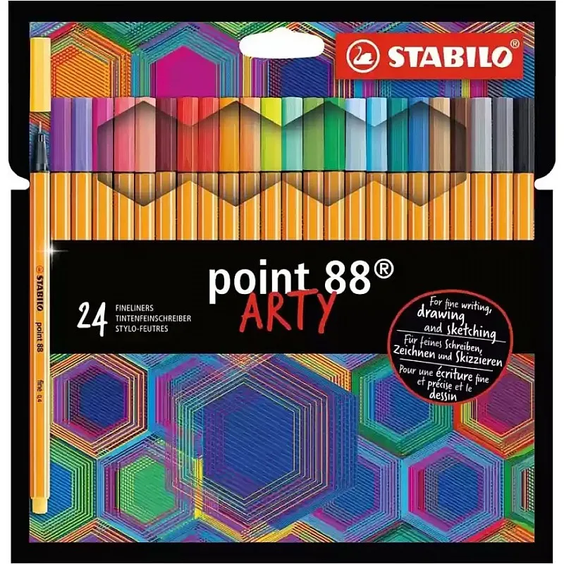 Комплект тънкописци, Stabilo, Point 88 Arty, 24 цвята
