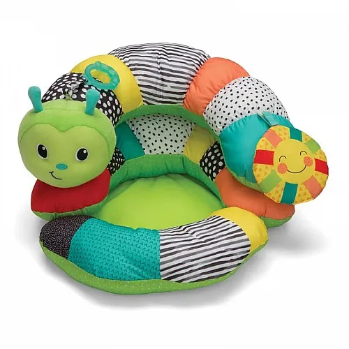 Бебешка възглавница, Infantino, 2 в 1, За игра по корем и сядане, Гъсеница