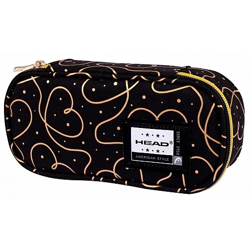 Единичен несесер, Head, AC5 Maxi, Златни сърца, Без аксесоари, 22 x 11,5 x 5,5 см