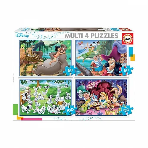 4 в 1 Дисни Класик - пъзел 50-80-100-150 части