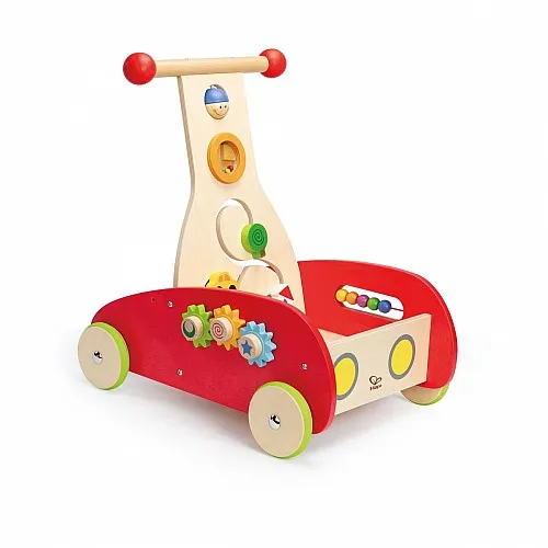 Дървена количка, Hape, Проходилка, 33.3 х 46 х 50.5 см