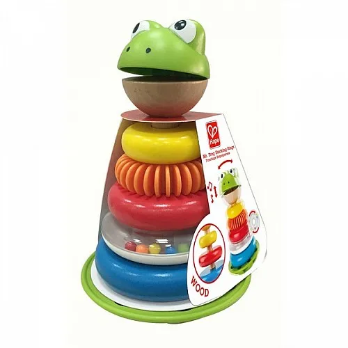 Дървена играчка за подреждане, Hape, Жабка