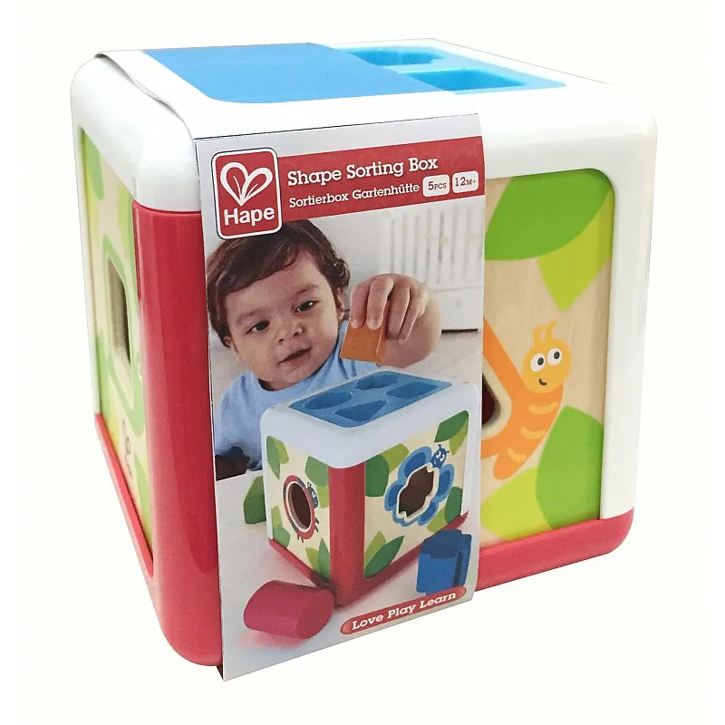 Бебешка играчка, Hape, Кутия за сортиране на форми, 5 части