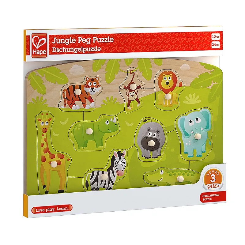 Дървен пъзел, Hape, Диви животни, 10 части