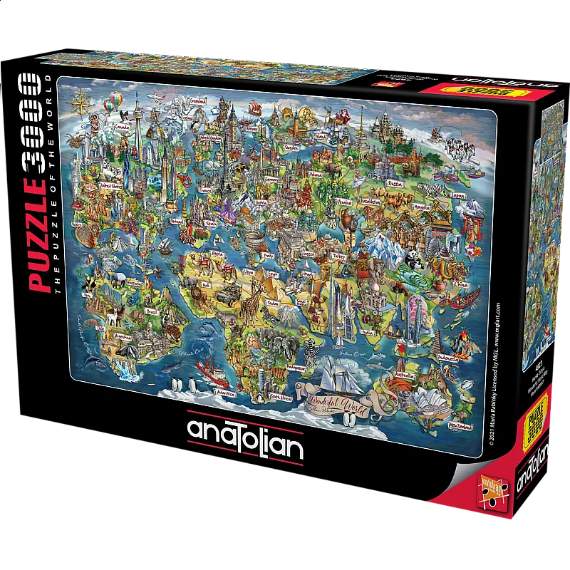 Прекрасна карта на света - пъзел 3000 части