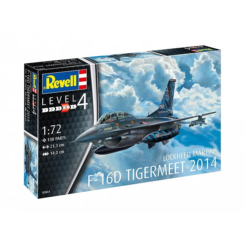 Сглобяем модел, Revell, Изтребител Lockheed Martin F-16D Tigermeet 2014, 130 части