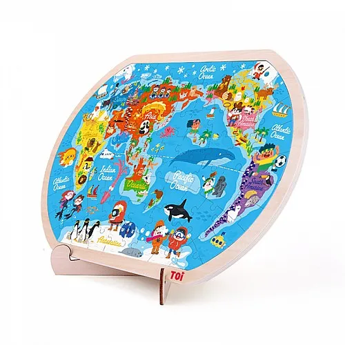 Дървен пъзел, Toi World, Световната карта, 80 части