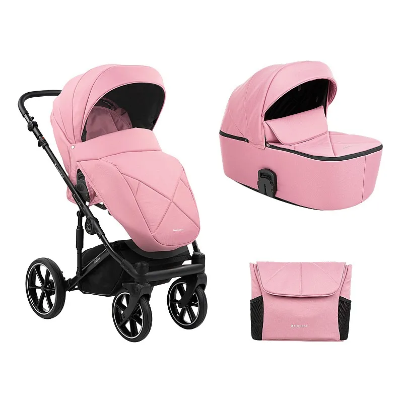 Kikkabo Комбинирана количка 2в1 с твърд кош Amani Pink 2023 Kikkabo Комбинирана количка 2в1 с твърд кош Amani Pink 2023