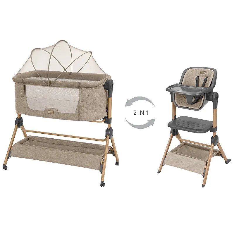 Kikkaboo 2в1 Мини кошара + Стол за хранене Sleat Me Beige