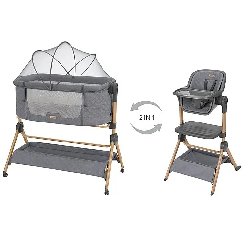 Kikkaboo 2в1 Мини кошара + Стол за хранене Sleat Me Grey