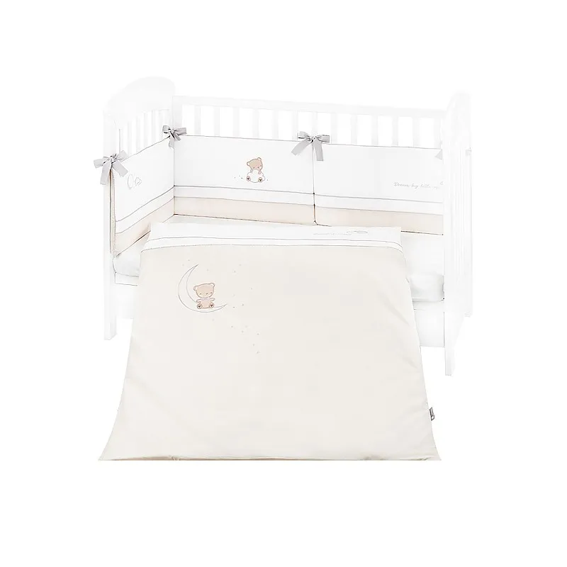 Kikkaboo Бебешки спален комплект с бродерия 2 части EU style 70/140 Dream Big Beige
