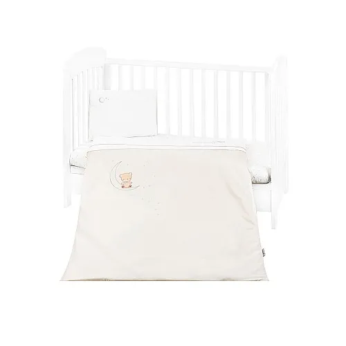 Kikkaboo Бебешки спален комплект с бродерия 5 части Dream Big Beige