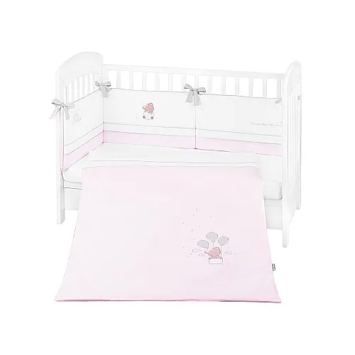 Kikkaboo Бебешки спален комплект с бродерия 2 части EU style 60/120 Dream Big Pink