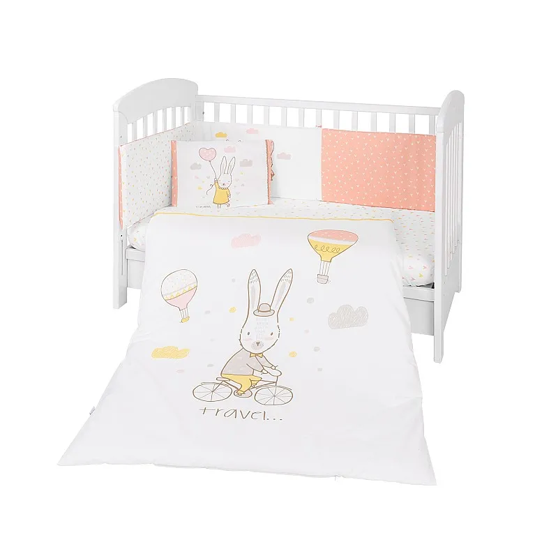 Kikkaboo Бебешки спален комплект 6 части 70/140 Rabbits in Love