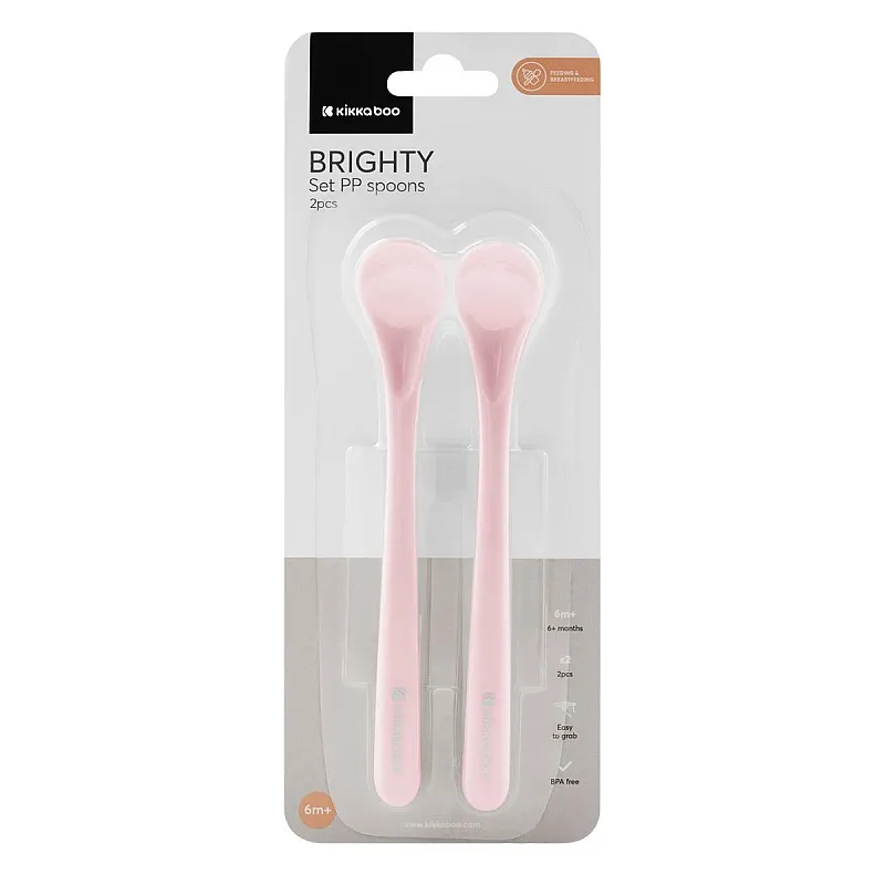 Kikkaboo Сет РР лъжици 2 бр Brighty Pink