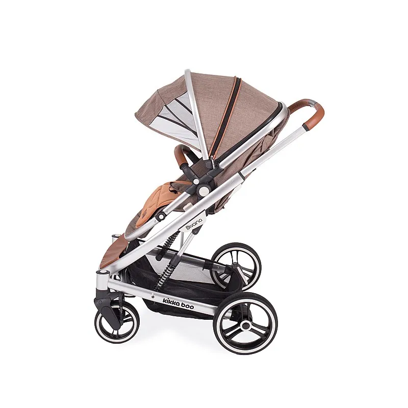 Kikkaboo Комбинирана количка 2в1 Divaina Dark Beige Melange с кош за новородено Kikkaboo Комбинирана количка 2в1 Divaina Dark Beige Melange с кош за новородено