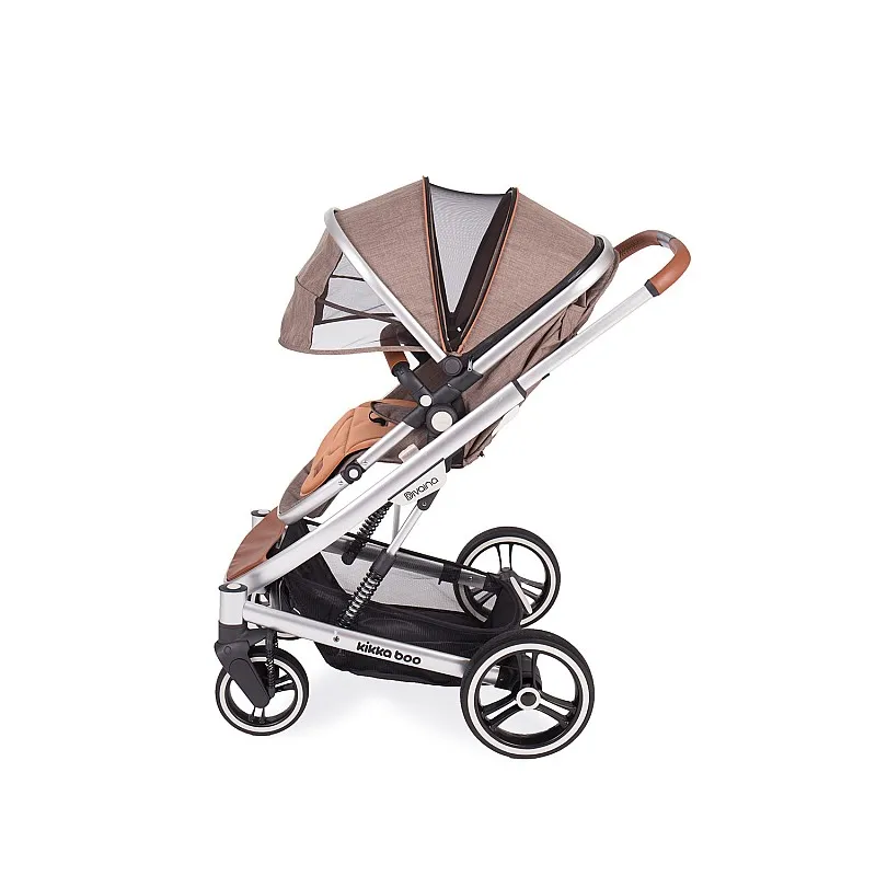 Kikkaboo Комбинирана количка 2в1 Divaina Dark Beige Melange с кош за новородено Kikkaboo Комбинирана количка 2в1 Divaina Dark Beige Melange с кош за новородено