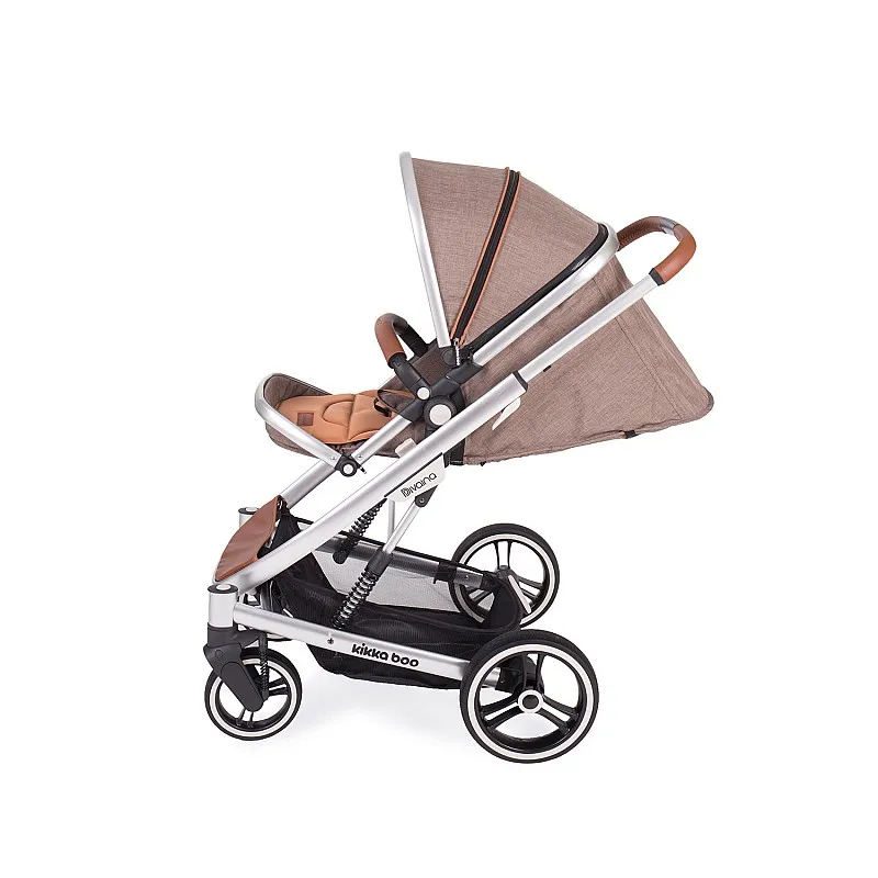 Kikkaboo Комбинирана количка 2в1 Divaina Dark Beige Melange с кош за новородено Kikkaboo Комбинирана количка 2в1 Divaina Dark Beige Melange с кош за новородено