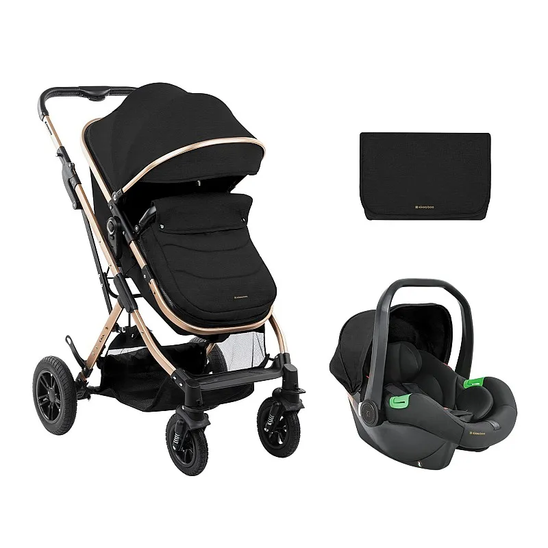 Kikkaboo Комбинирана количка 3в1 с трансф.седалка Kaia Black 2024