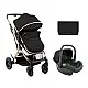 Kikkaboo Комбинирана количка 3в1 с трансф.седалка Kaia Black 2024