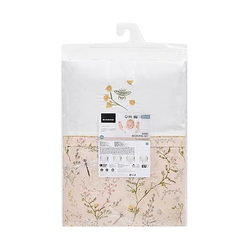 Kikkaboo Бебешки спален комплект за мини-кошара 5ч Secret Garden Beige