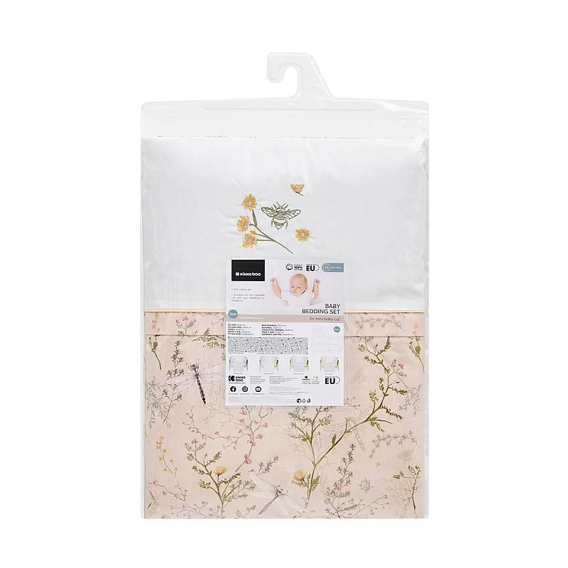 Kikkaboo Бебешки спален комплект за мини-кошара 5ч Secret Garden Beige