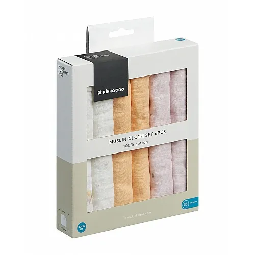 Kikkaboo Комплект 6 бр муселинови кърпички 30х30 см Hedge-hugs
