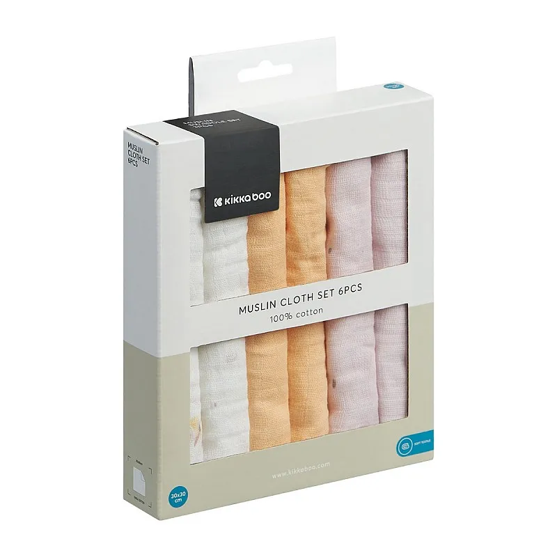 Kikkaboo Комплект 6 бр муселинови кърпички 30х30 см Hedge-hugs