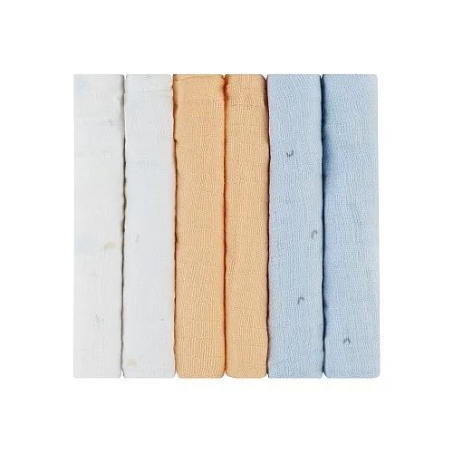 Kikkaboo Комплект 6 бр муселинови кърпички 30х30 см Stripy Friends