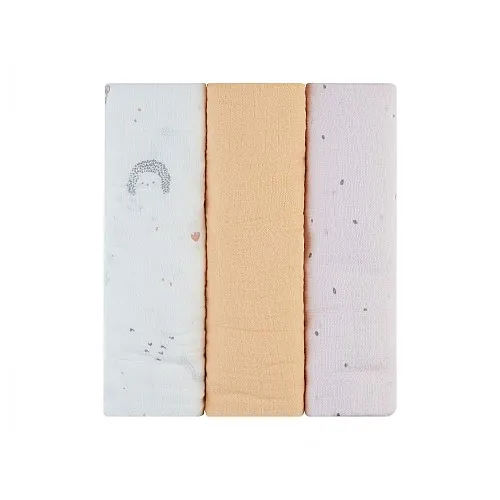 Kikkaboo Комплект 3 бр муселинови пелени 100х100 см Hedge-hugs