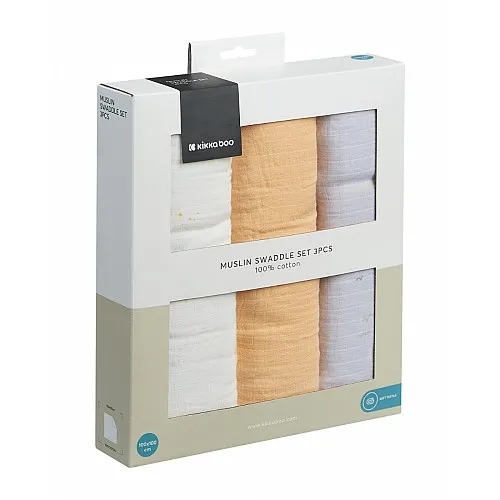 Kikkaboo Комплект 3 бр муселинови пелени 100х100 см Seally Me