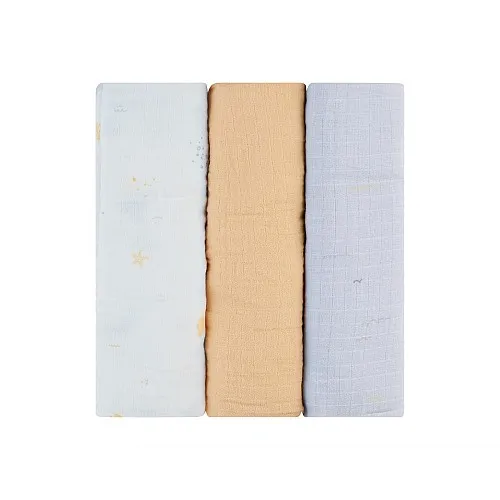 Kikkaboo Комплект 3 бр муселинови пелени 100х100 см Seally Me