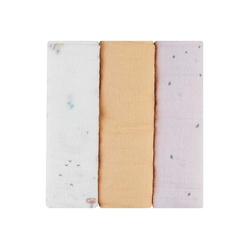 Kikkaboo Комплект 3 бр муселинови пелени 75х75 см Hedge-hugs